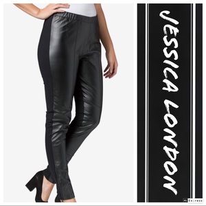 Jessica London Stretch Leather Front Spandex/Pants